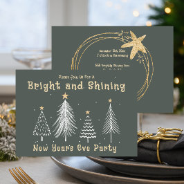 New Years Eve Bright and Shining Holiday Party Julkort