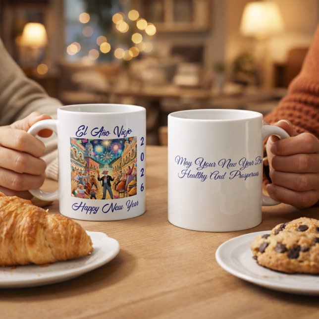 New Year's Eve Celebration El Año Viejo Kaffemugg (Skapare uppladdad)