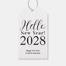 New Year's Eve Happy New Year Black and White