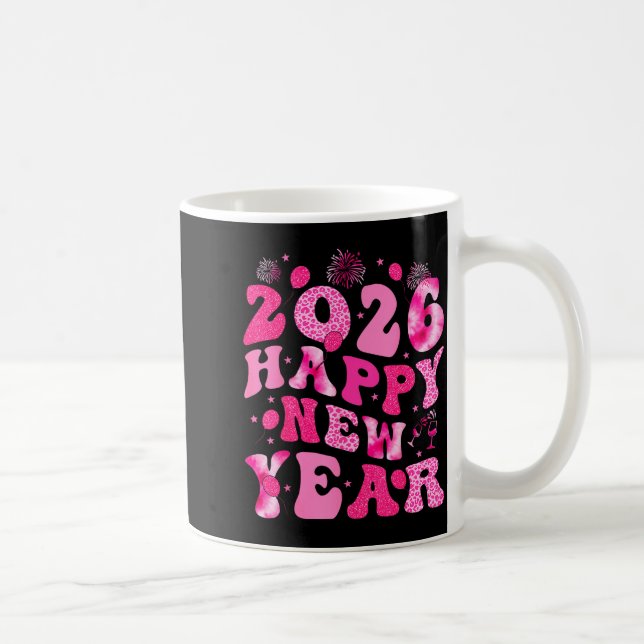 New Year's Eve Hello 2026 Groovy Family Matching C Kaffemugg (Höger)