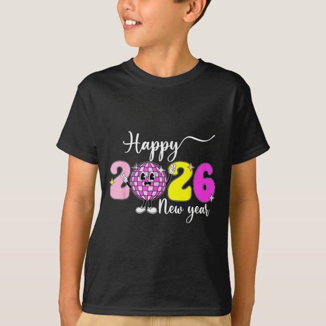 New Year's Eve Hello 2026 Happy New Year 2026 Disc T Shirt (Framsida)