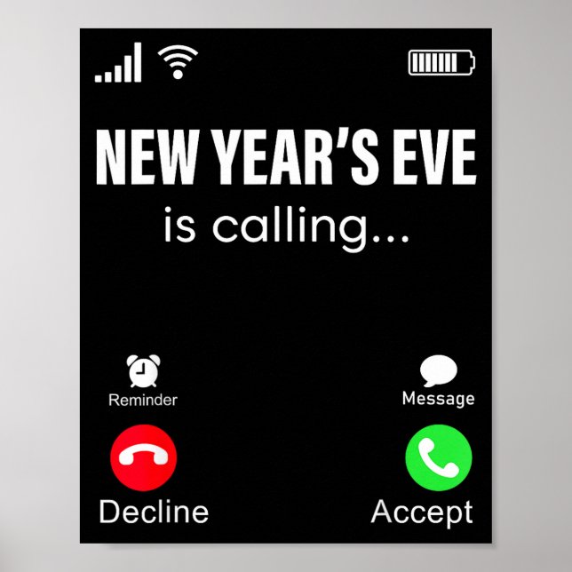 New Years Eve Is Calling Funny Happy New Year 2026 Poster (Framsidan)