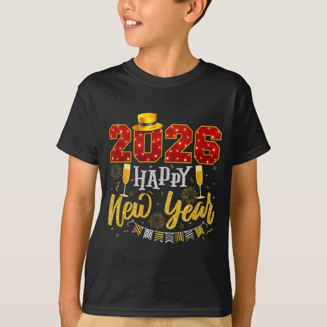 New Years Eve Party 2026 Fireworks Happy New Year  T Shirt (Framsida)
