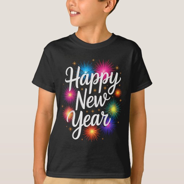 New Years Eve Party Matching Happy New Year  T Shirt (Framsida)