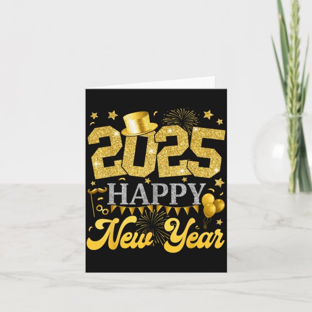 New Years Eve Party Supplies 2025 Happy New Year F Kort (Framsida)