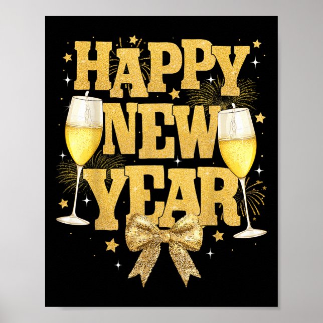New Years Eve Party Supplies 2025 Happy New Year F Poster (Framsidan)