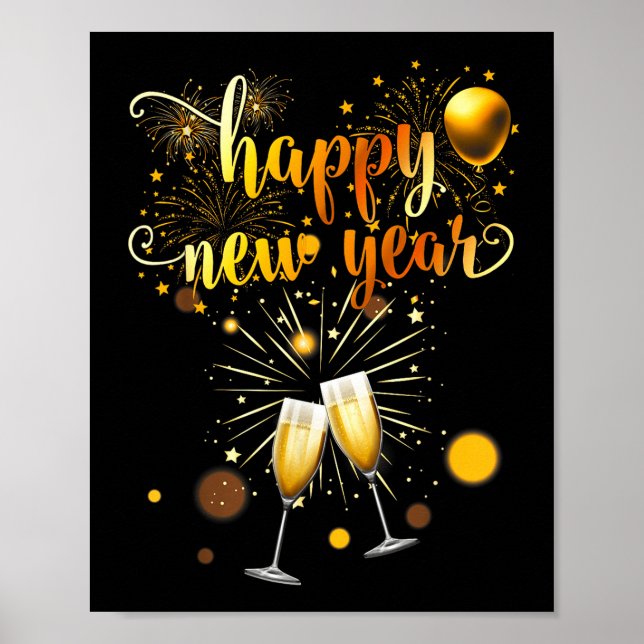 New Years Eve Party Supplies 2026 Happy New Year F Poster (Framsidan)