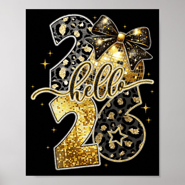 New Years Eve Party Supplies 2026 Happy New Year F Poster (Framsidan)
