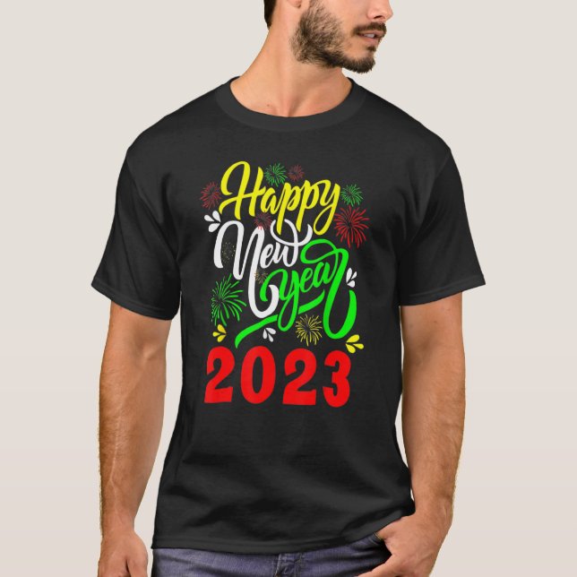 New Years Eve Party Supplies Kids NYE 2023 Happy N T Shirt (Framsida)