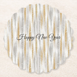 New Year's Eve Silver Gold Stripes Celebration Underlägg Papper