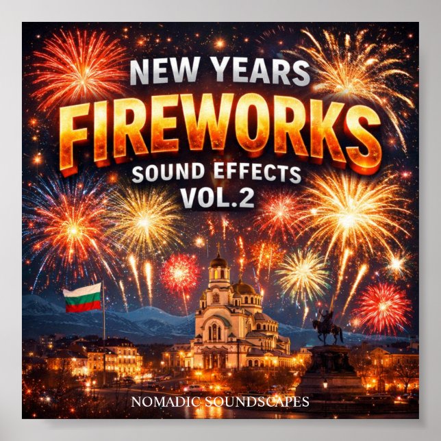 New Years Fireworks Sound Effects  Album Cover Poster (Framsidan)