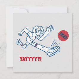 New Years Funny Tecknad Soccer Player 2021 Flat Julkort