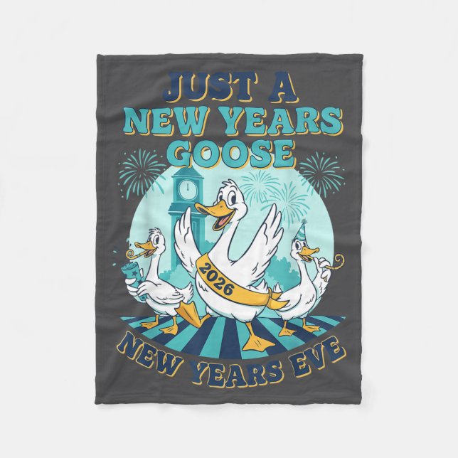 New Years Goose 2026 Celebration Fun  Fleecefilt (Framsidan)