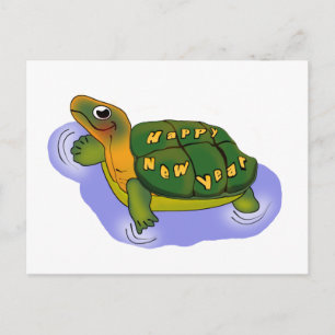 New Years Turtle Helg Vykort