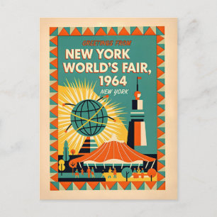 New York 1964 Världsutställningen Retro Vykort