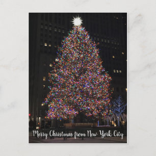 New York 2018 Rockefeller Center julgran Helg Vykort