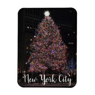 New York 2018 Rockefeller Center Julgran Magnet