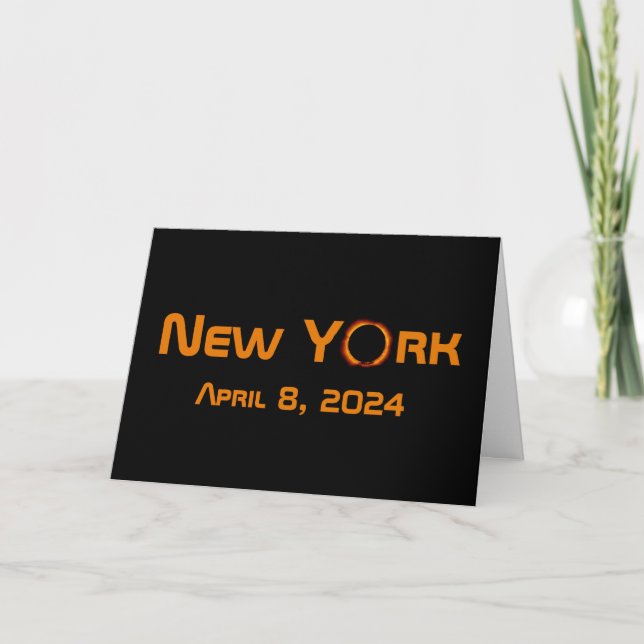 New York 2024 Total Solar Eclipse Kort (Framsida)