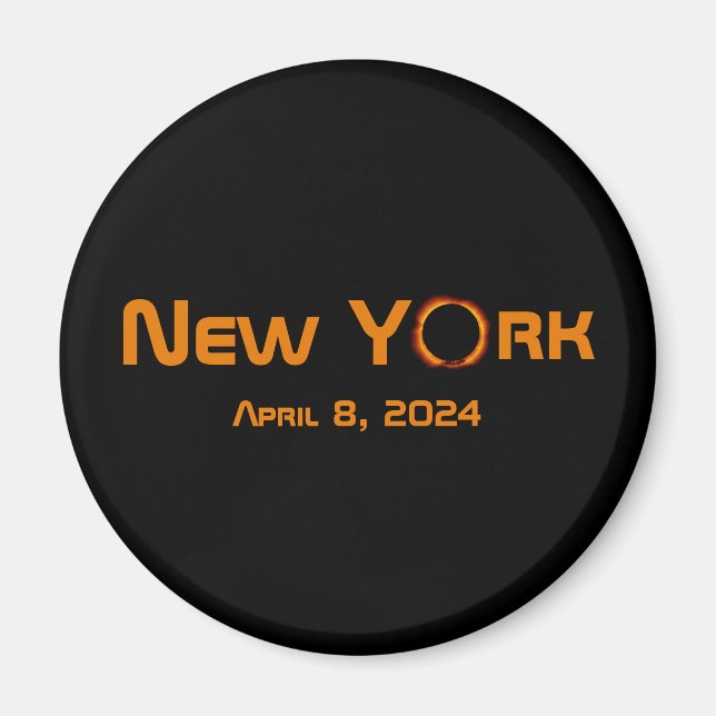 New York 2024 Total Solar Eclipse Magnet (Framsidan)