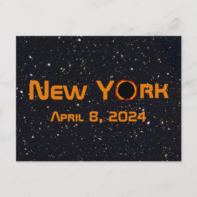 New York 2024 Total Solar Eclipse Vykort (Framsida)
