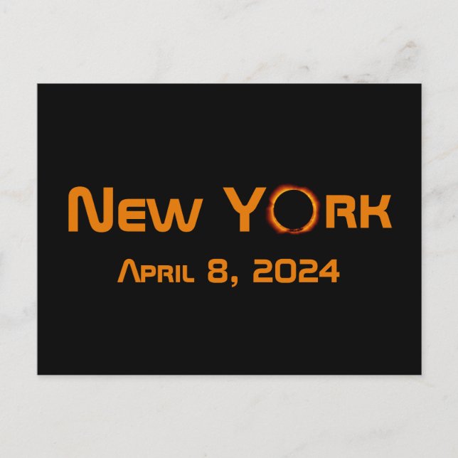 New York 2024 Total Solar Eclipse Vykort (Framsida)