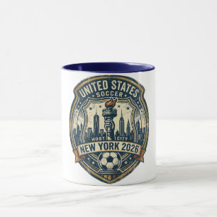 New York 2026 VM-värdstad Vintage Fotboll Mugg