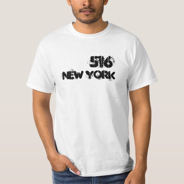 New York 516 riktnummer Tee Shirt (Framsida)