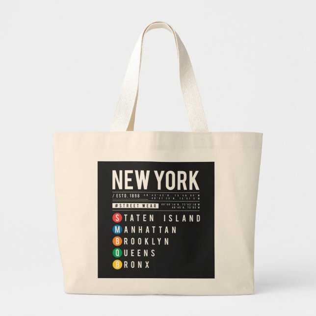 New York 5 Boroughs Jumbo Tygkasse (Framsidan)