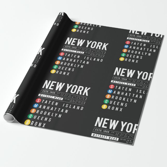 New York 5 Boroughs Presentpapper (Utrullad)