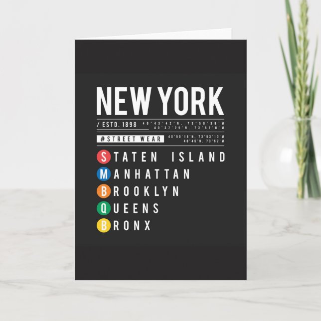 New York 5 Boroughs Tack Kort (Framsida)