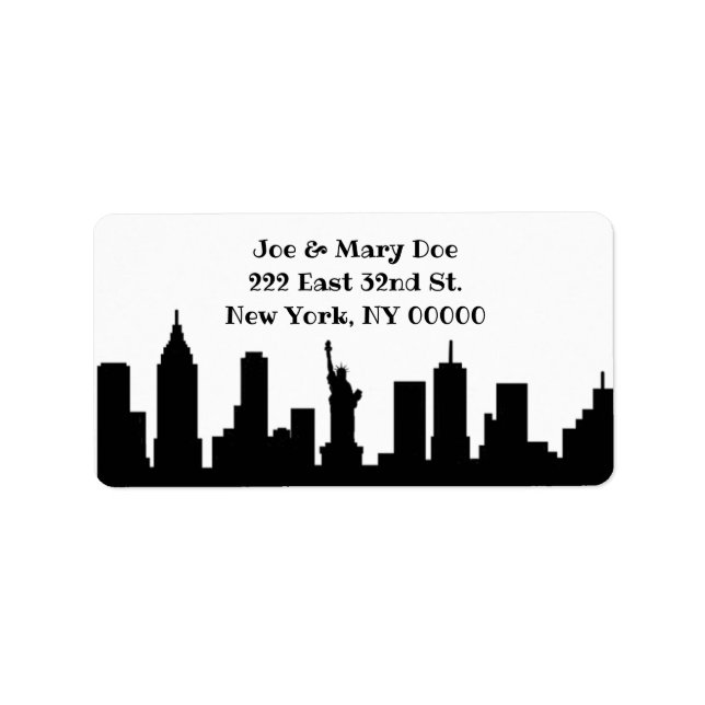 "New York"-Adressetiketter Adressetikett (Framsidan)