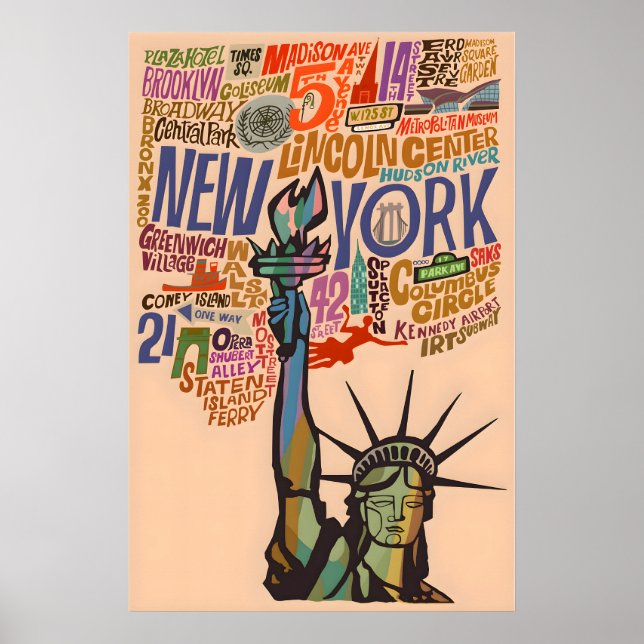 New York Affisch Konst Stad Tryck (Framsidan)