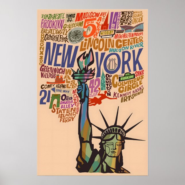 New York Affisch Konst Stad Tryck (Framsidan)