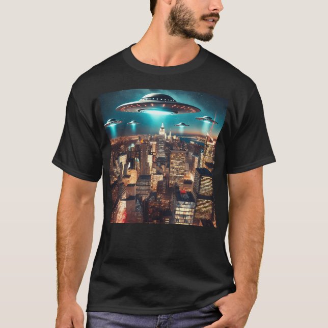 New York Alien Invation Drones Invation T Shirt (Framsida)