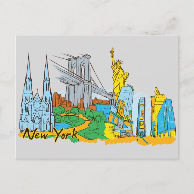 New York, America Berömd City Vykort (Framsida)