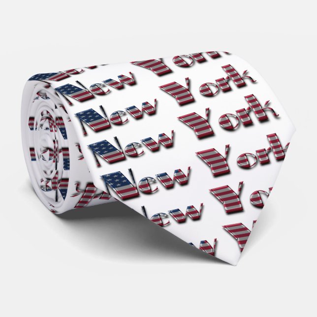 New York American Flagga Färg Typography Slips (Rullad)