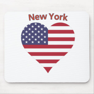 New York American Flagga Heart Musmatta