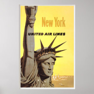 New York Amerikan Förenta Staterna Vintage Resa Poster