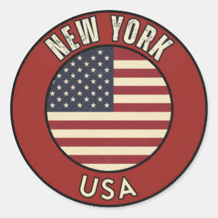 New York Amerikas förenta stater Runt Klistermärke