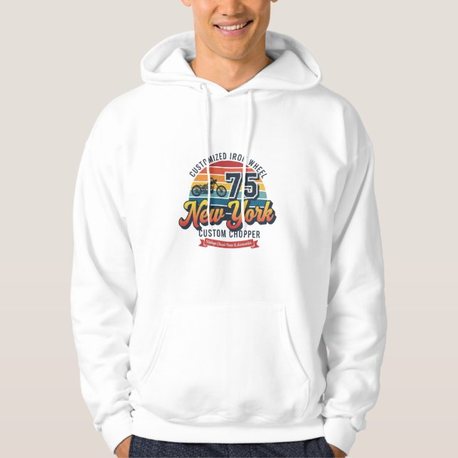 NEW YORK ANPASSAD CHOPPER HOODIE (Framsida)