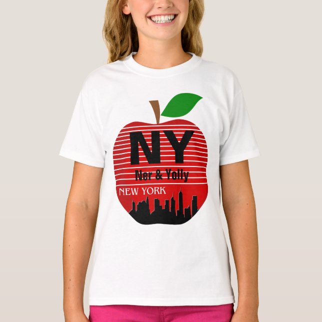 New York Anpassade Namn Den Stora Äpplen T Shirt (Framsida)