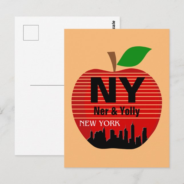 New York Anpassade Namn The Big Apple Vykort (Fram/baksida)