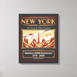New York Art Deco Amerika 250-årsjubileum Canvastryck