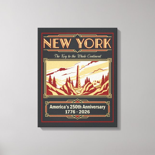 New York Art Deco Amerika 250-årsjubileum Canvastryck (Framsida)