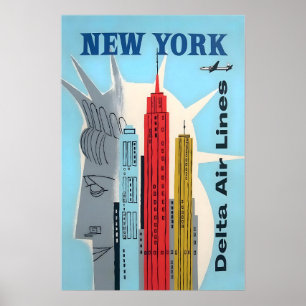 New York Art Staty Liberty Tryck Delta Resa