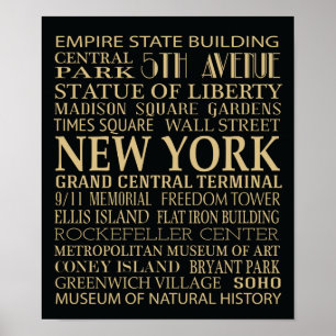 New York Attraktion Poster