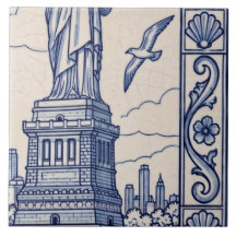 New York Azulejo Mural Kakel 4 av 6 Mitten Höger