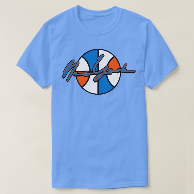 New York Basketball Namnteckning T Shirt (Design framsida)
