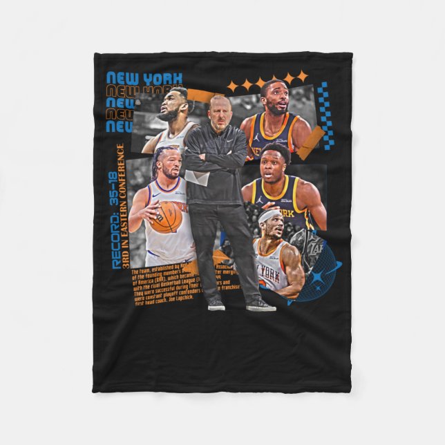 New York Basketball Team Square Design Fleecefilt (Framsidan)