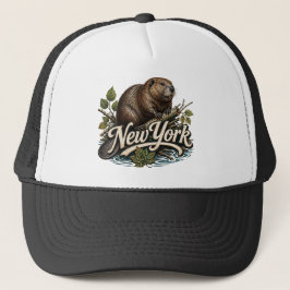 New York Beaver Wildlife Retro Konst Keps
